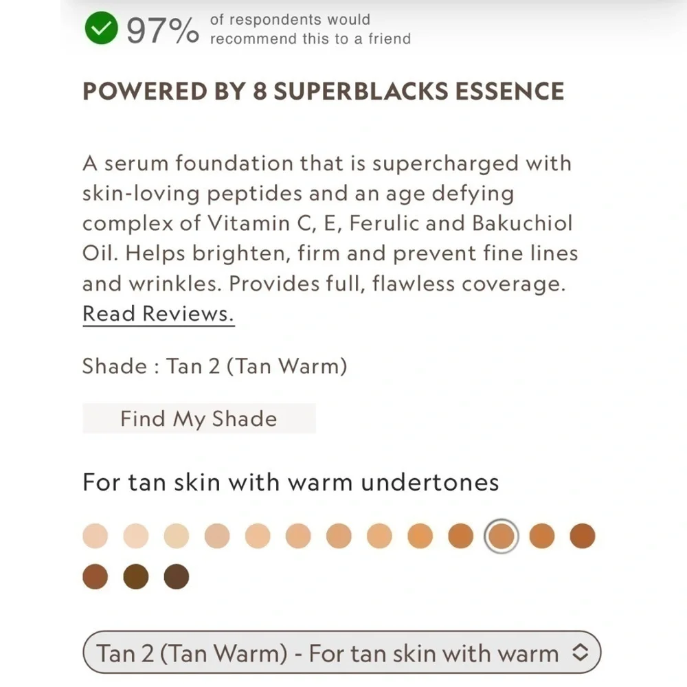 Yensa TAN 2 Super Serum Silk Foundation | Tan Warm | NEW | 30mL Full Size | BNIB